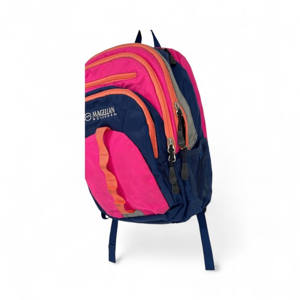 Magellan Outdoors Multi-Compartment Travel Backpack Hiking Zip Closure Pink/Blk - Picture 3 of 7